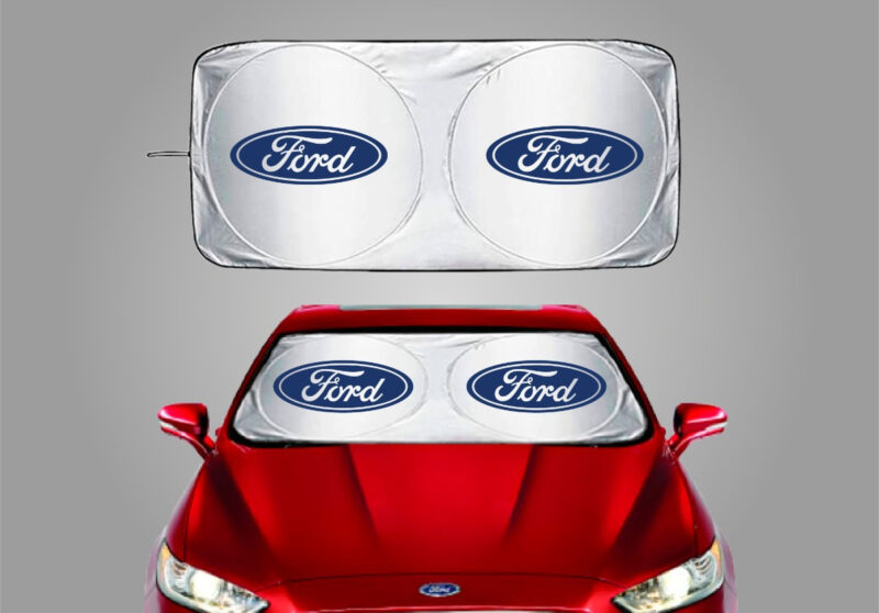 PARASOL CUBRESOL ANTIUV PLEGABLE C/ VENTOSAS LOGO FORD - Imagen 5